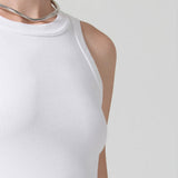 Isabel Rib Tank - White