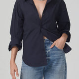 Kayla Shrunken Shirt - Navy