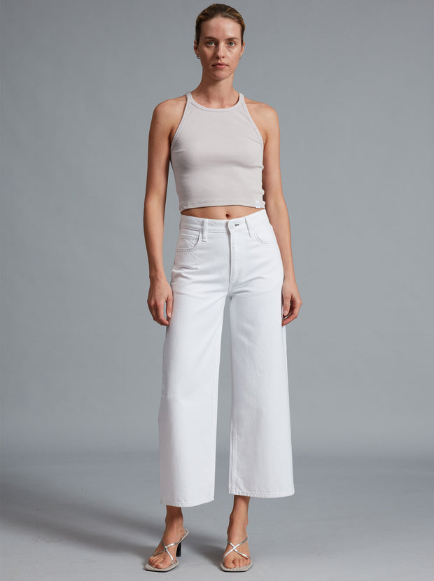 Andi High Waist Wide Leg Ankle Jeans - Optic White