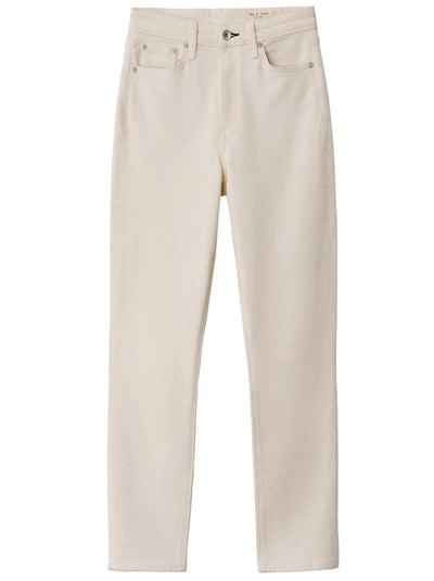 Nina High-Rise Ankle Straight Leg Jean - Ecru