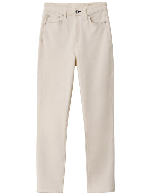 Nina High-Rise Ankle Straight Leg Jean - Ecru
