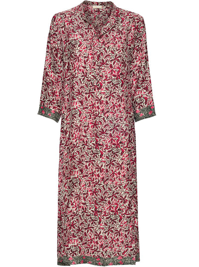 Isobel Midi-Length Silk Dress - Gloriosa Print Watermelon