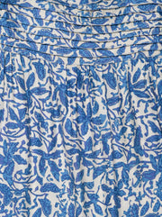Melanie Maxi-Length Silk Dress - Gloriosa Print Cornflower