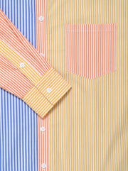 Oxford Tunic-Linen Stripe Shirt - Pacific Blue/Marmalade/Buttercup