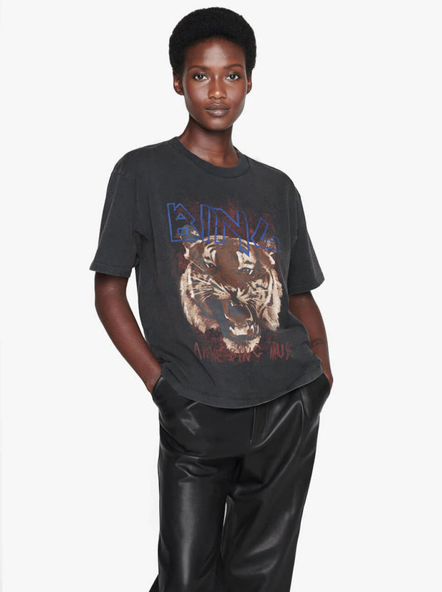 Tiger Cotton Tee - Washed Black