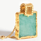 Amazonite Lena Charm Necklace - Gold