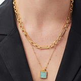 Amazonite Lena Charm Necklace - Gold