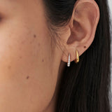 Clear Pave Claw Huggie Earrings - Gold / Clear Stone