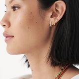 Clear Pave Claw Huggie Earrings - Gold / Clear Stone