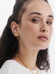 Plain Claw Huggie Earrings - Gold