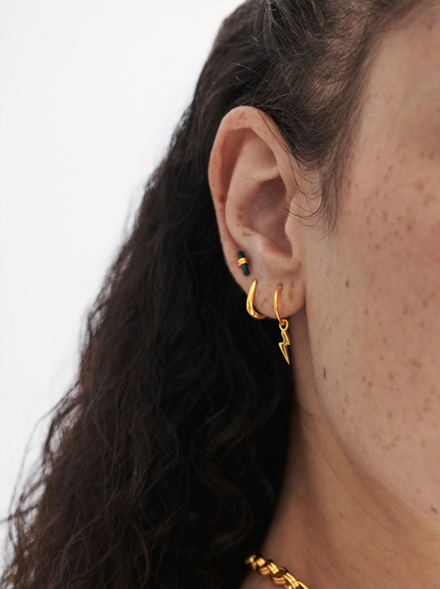 Plain Claw Huggie Earrings - Gold