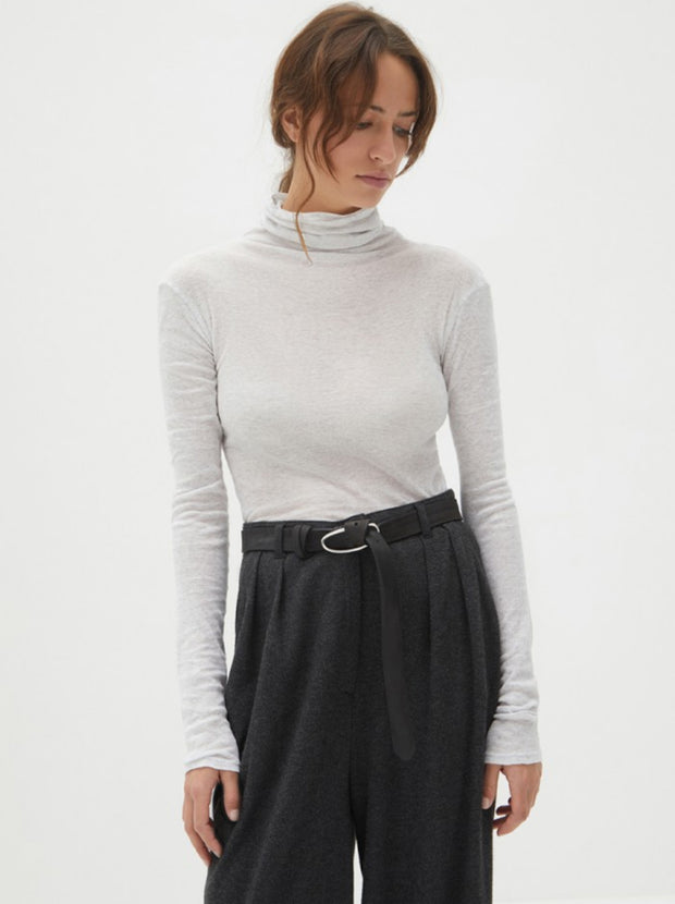 Massachusettes Supima Cotton Turtleneck - Heather Grey