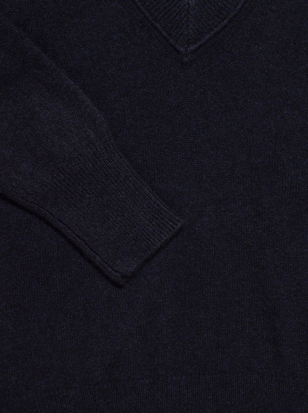 Madalene V-Neck Cashmere Sweater - Dark Navy
