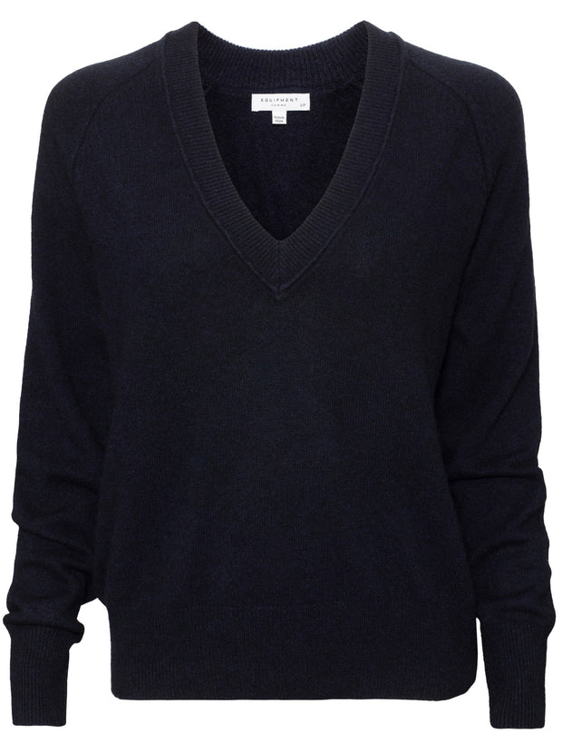 Madalene V-Neck Cashmere Sweater - Dark Navy