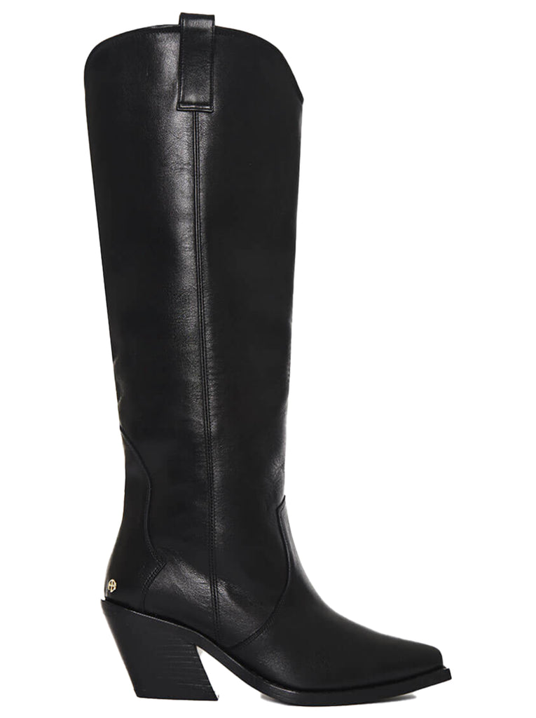 Tall Tania Leather Boots Black Shop Label