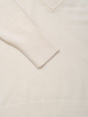 Madalene V-Neck Cashmere Sweater - Nature White