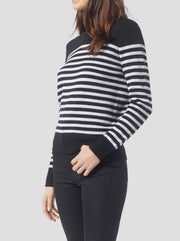 Sanni Striped Cashmere Sweater - Black / White