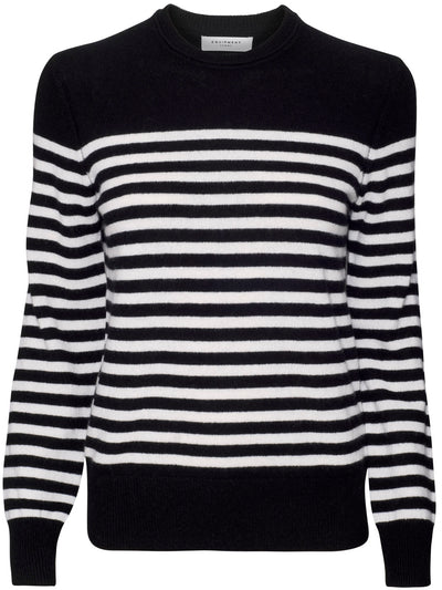 Sanni Striped Cashmere Sweater - Black / White