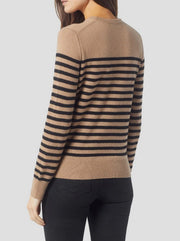 Sanni Striped Cashmere Sweater - Camel / Black