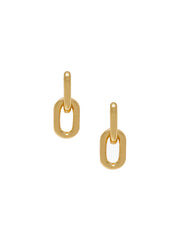 Chunky Link Drop Earrings - Gold