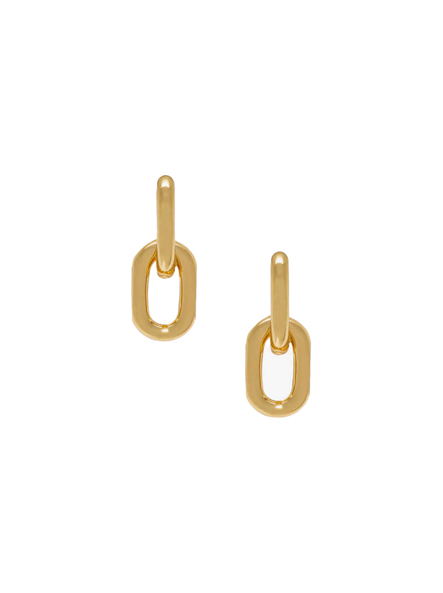Chunky Link Drop Earrings - Gold