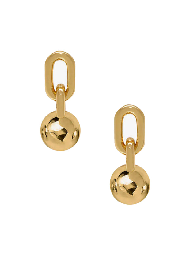 Link Ball Drop Earrings - Gold