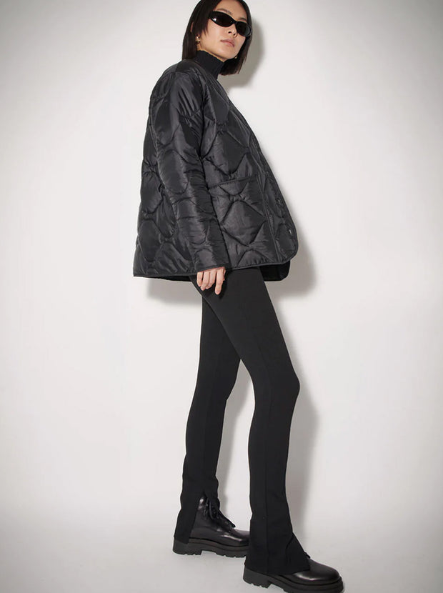 Andy Quilted Bomber Jacket - Black