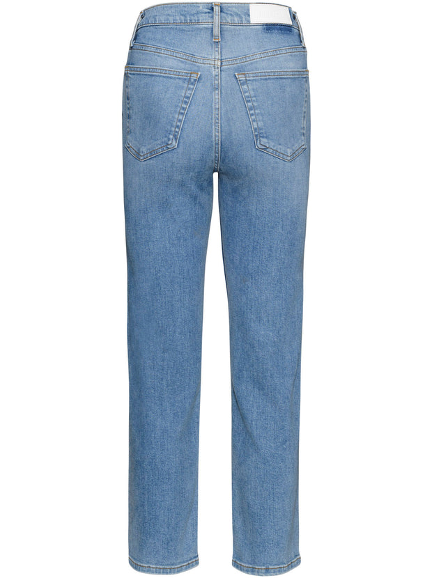 70's High Rise Stove Pipe Jeans - Classic Faded Blue