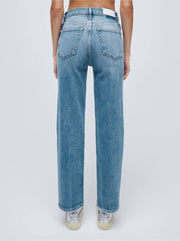 70's High Rise Stove Pipe Jeans - Classic Faded Blue