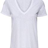 The Slub Vee Neck Tee - Bright White