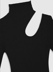 Victoria Turtleneck Midi Dress - Black