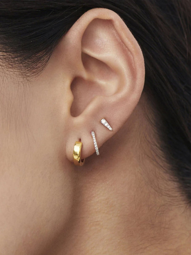 Celestial Pave Spike Stud Earrings - Gold / Clear
