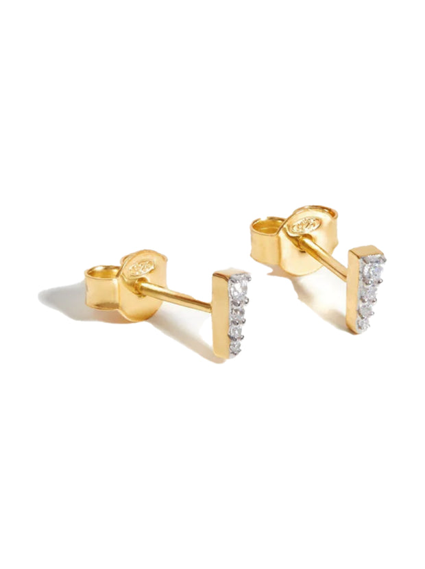 Celestial Pave Spike Stud Earrings - Gold / Clear