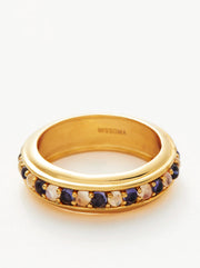 Hot Rox Ring Blue Gemstone - Gold / Rainbow Moonstone / Iolite
