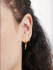 Mini Claw Charm Hoop Earrings - Gold