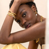 Molten Wave Cuff Bracelet - Gold