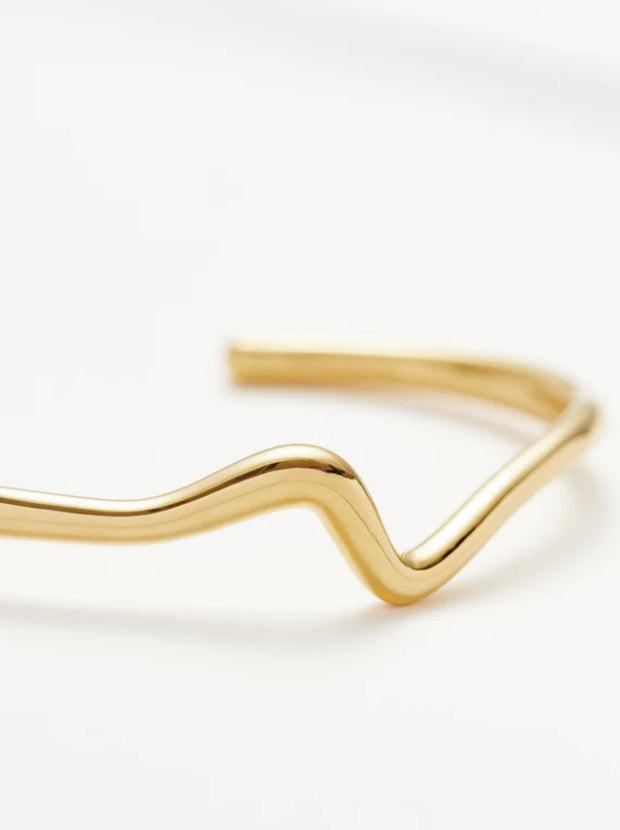 Molten Wave Cuff Bracelet - Gold