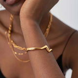 Molten Wave Cuff Bracelet - Gold