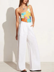 Circa High-Waisted Linen Pants - White