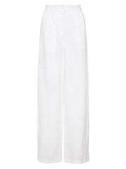 Circa High-Waisted Linen Pants - White