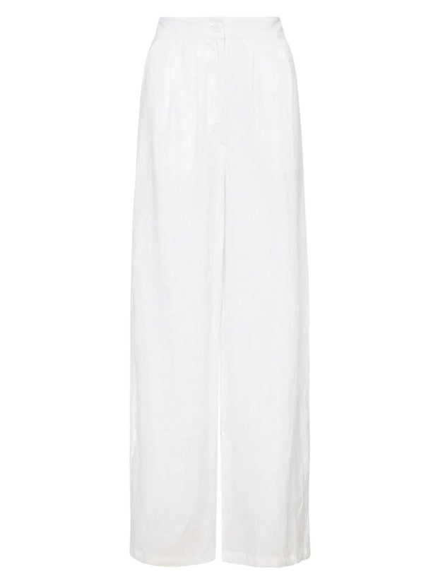 Circa High-Waisted Linen Pants - White